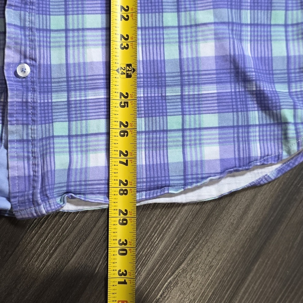 Tailorbyrd Shirt Mens XL Blue Green Plaid Button Down Short Sleeve Cotton Casual - Picture 4 of 6